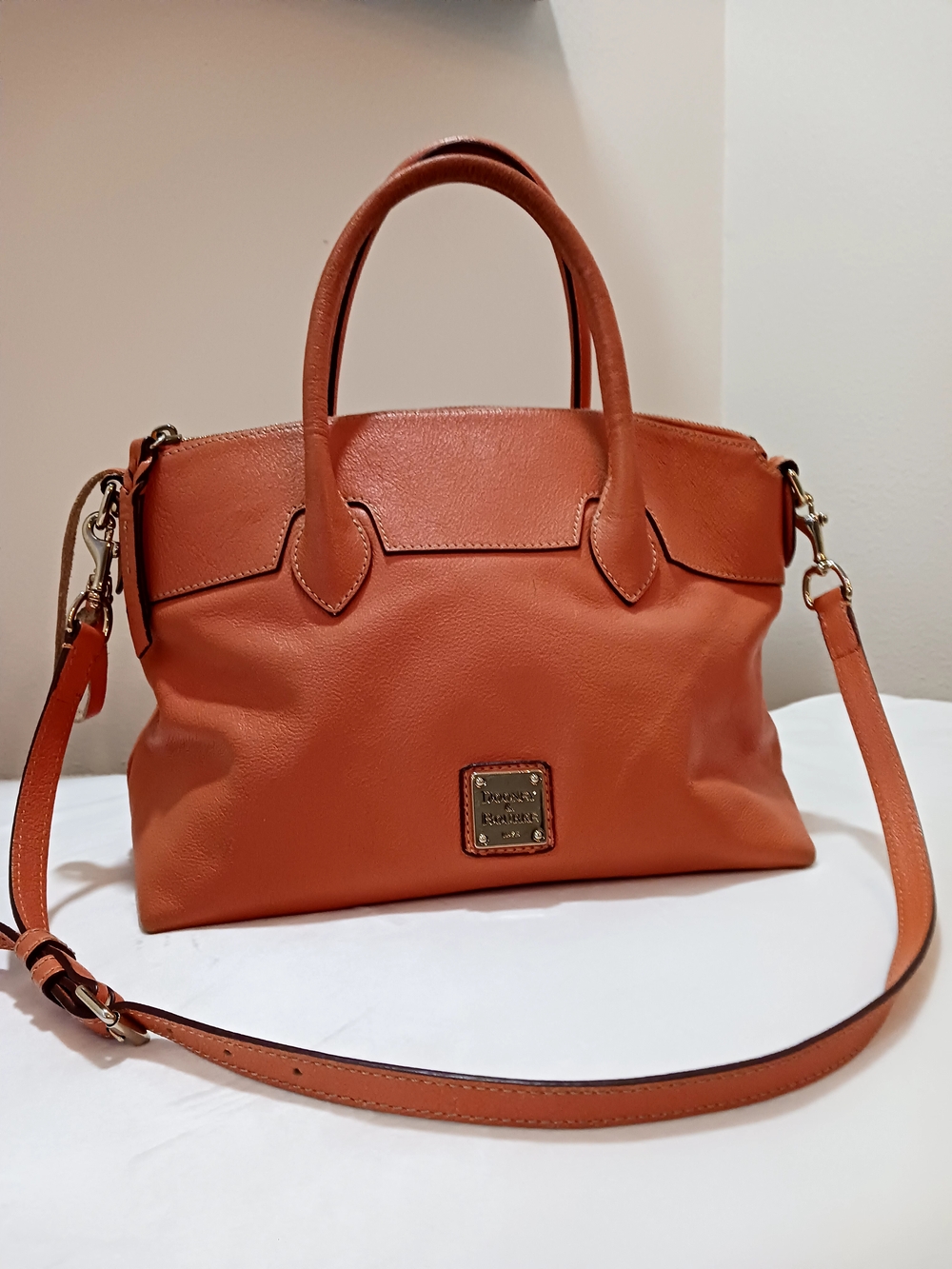 Dooney & Bourke Pebble Leather Satchel - Burnt Orange